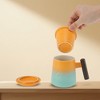Unique Bargains 13.5oz Ceramic Tea Cup with Infuser Wood Handle and Cup Lid  for Loose Leaf Steeping - 4 of 4