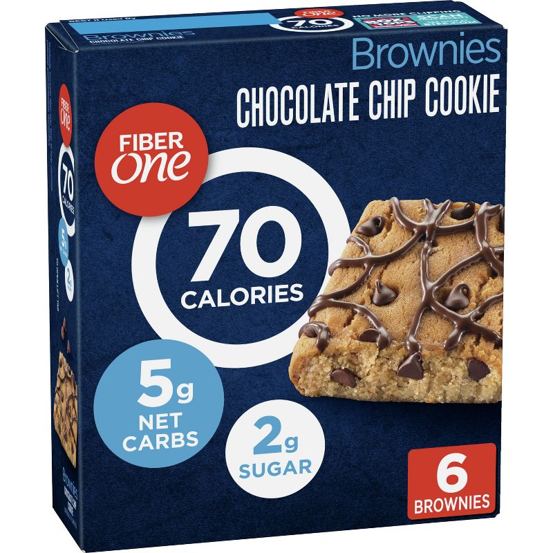 Fiber One Chocolate Chip Cookie Brownies - 6ct/5.64oz, 1 of 9