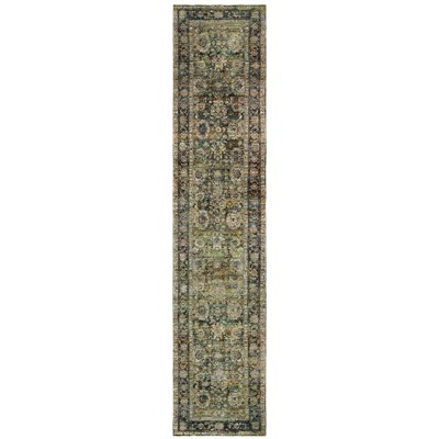 Oriental Weavers Andorra 7125C Green/ Brown Indoor Area Rug - 2'6" x 12'