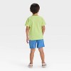 Toddler Boys' 2pc Disney Toy Story Woody Buzz Lightyear Rex Pocket T-Shirt & Brushed Active Shorts Set - Green/Blue - 2 of 4