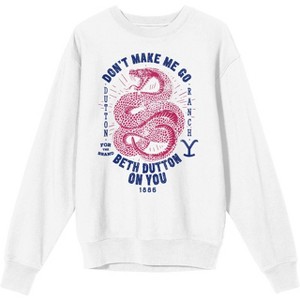 Yellowstone Don't Make Me Go Beth Dutton On You Men's White Long Sleeve Shirt - 1 of 2