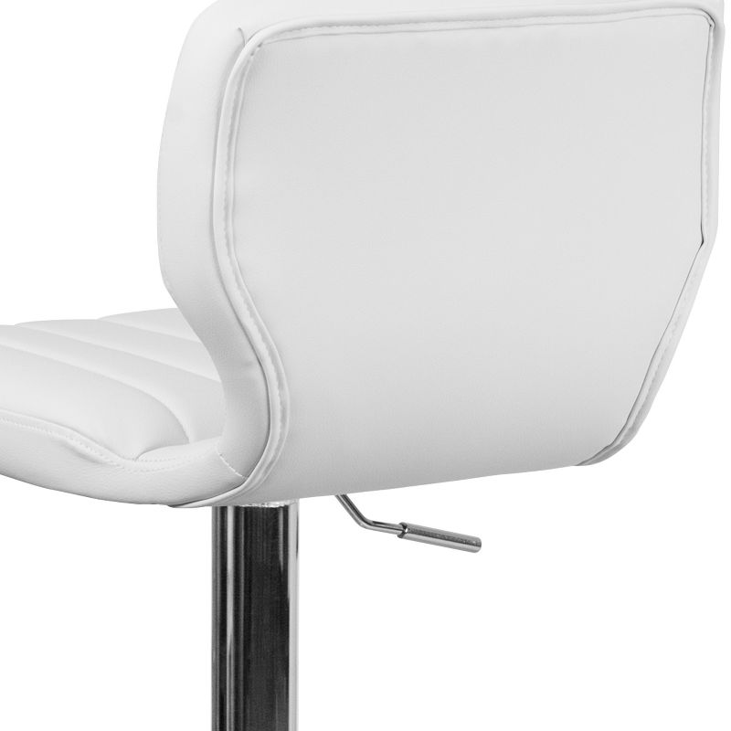 Flash Furniture Contemporary Vinyl Adjustable Height Barstool with Vertical Stitch Back and Chrome Base, 5 of 11
