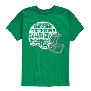 Boys' - Instant Message - Football Helmet Phrases Short Sleeve Graphic T-Shirt - 1 of 4