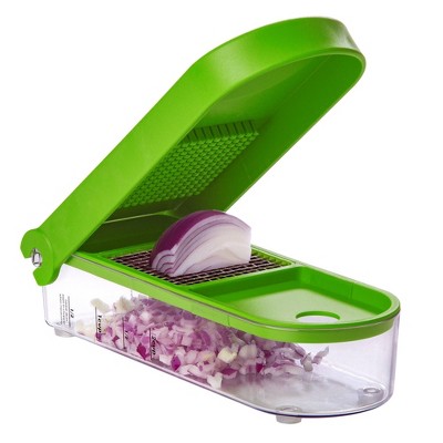 Green and White Plastic Food Chopper with Stainless Steel Blades