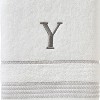 SKL Home By Saturday Knight Ltd Casual Monogram Bath Towel Y - 28" X 54", White - 3 of 3
