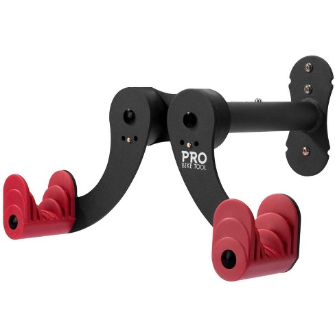 PRO BIKE TOOL 8.2" x 12.6" Bike Wall Mount Horizontal Indoor Bike Rack for 1 Bicycle, Red - image 1 of 4