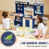 Kids Kitchen Playset, 3-in-1 Pretend Play Kitchen with Lights, Sounds & 74 Accessories, Toy Kitchen for Ages 3-8, Blue - 4 of 4