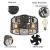 YIYIBYUS 18 in. Indoor Black Retro Caged Industrial Enclosed Ceiling Fan with Light - 3 of 4