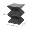 VisioGear Patio End Tables, 20 Inch Outdoor End Table, Geometric Pedestal Design Table for Balcony Porch Pool, Brown, 15.5"*15.5"*20" - 2 of 4