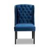 Lamont Velvet Fabric Wood Wingback Dining Chair Blue/Brown - Baxton Studio - 2 of 4