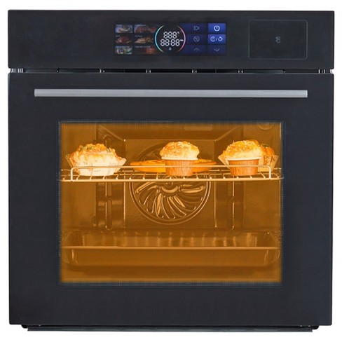 24" built-in electric wall oven with 108 menus, 8 modes, 2.5 cu.ft convection, LED control, air fry, stainless steel, ETL certified. - image 1 of 4