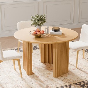 Spassway 5-Piece Dining Sets Modern Round Dining Table Kitchen Chairs with Padded Seats Backrests Dining Room Table Chair Set for Home Apartment - 1 of 4