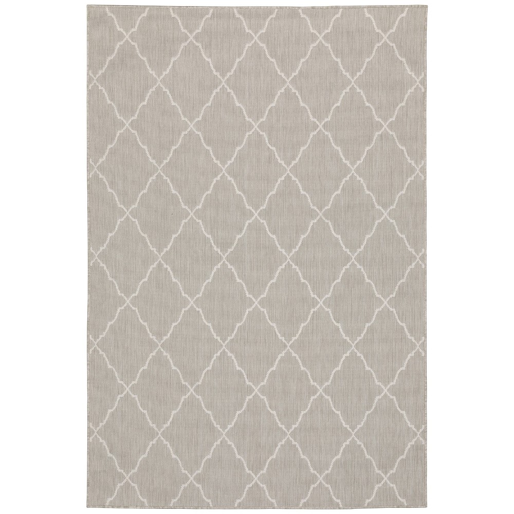 Photos - Area Rug Captiv8e Designs 6'7"x9'2" Paloma Scalloped Lattice Patio Rug Gray/Ivory