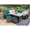 Leisure Made Walton 7pc Wicker Sectional in Peacock Fabric - image 2 of 4