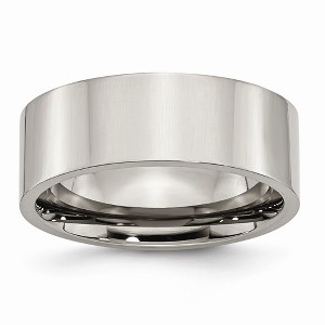 Black Bow Jewelry Titanium 8mm Polished Flat Comfort Fit Band - 1 of 4