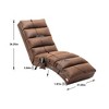 Gulches Linen Massage Chaise Lounge Ergonomic Tufted High Density Foam Side Storage Pocket Easy Assembly For Office Living Room Bedroom Brown - 2 of 4