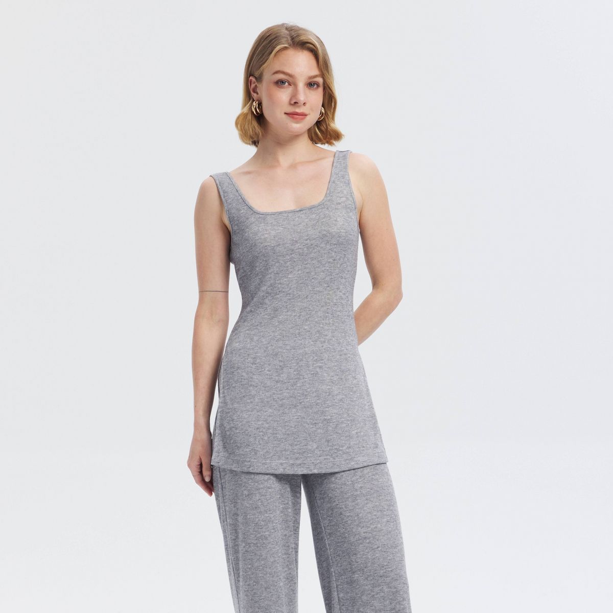 Women's Slim Fit Light Sweater Knit Tunic Tank Top - A New Day™
