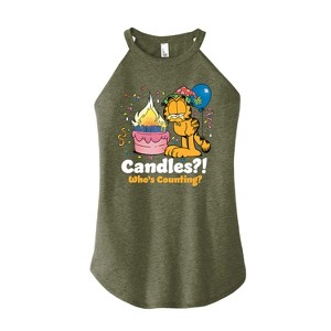 Women's - Garfield - Candles Who's Counting Graphic High Neck Tank - 1 of 3