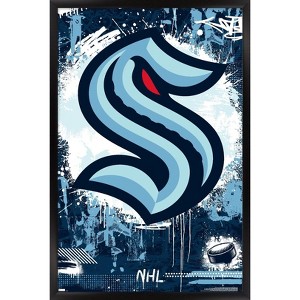 Trends International NHL Seattle Kraken - Maximalist Logo 23 Framed Wall Poster Prints - 1 of 4