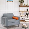 Costway Set of 2 Accent Armchair Single Sofa w/ Bolster & Side Storage Pocket Ash Grey - image 3 of 4