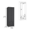 Depot E-Shop Armoire 70"H with 2-Drawers and 2-Doors - 4 of 4