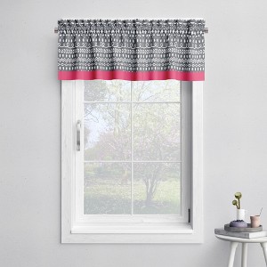 Bacati - Rod Pocket Window Valance Owls in the Woods Pink/Grey - 1 of 4