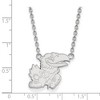 Black Bow Jewelry 10k White Gold Kansas Jayhawks NCAA Necklace 18 Inch - 2 of 4