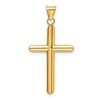 Black Bow Jewelry 14k Yellow Gold Large 3mm Hollow Tube Cross Pendant - 3 of 4