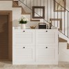 Large Shoe Storage Cabinet with 4 Flip Drawers, Narrow Cabinet for Entryway with Wooden Legs, Freestanding Hidden Shoe Rack Organizer for Hallway - 3 of 4