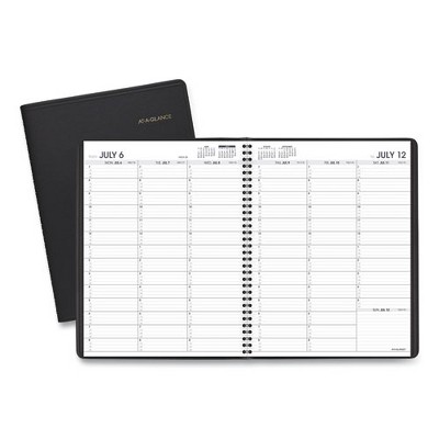 Weekly Appointment Book, 11 x 8.25, Black Cover, 14-Month (July to Aug): 2024 to 2025