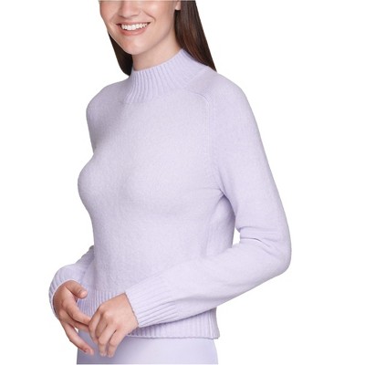 Calvin Klein Womens Cropped Mock Neck Pullover Sweater