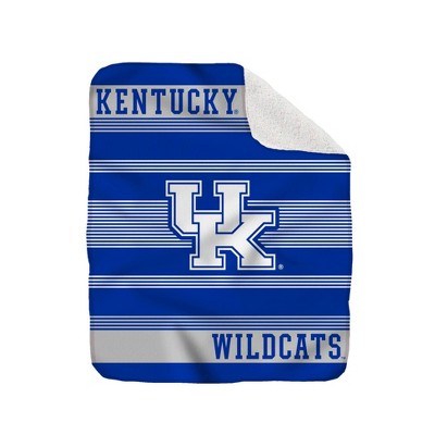 NCAA Kentucky Wildcats Silk Touch Sherpa Back Team Stripe Throw Blanket