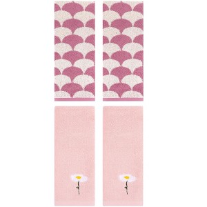 REGALWOVEN 4 Pcs Bathroom Soft Absorbent Hand Towels - 1 of 4