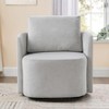 TiramisuBest 29.9" Grey Swivel Sofa Chair, Modern Chenille Barrel Armchair with Curved Back for Living Room & Lounge - 2 of 4