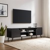 Contemporary 2-Door Minimalist TV Stand for TVs up to 80 inches – Black - 2 of 4