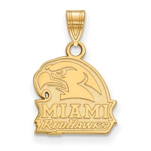 Black Bow Jewelry 14k Yellow Gold Plated Sterling Silver Miami Redhawks NCAA Small Pendant - 1 of 3