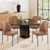 Set of 2 Modern Fabric Dining Chairs with Curved Back and Metal Legs, Upholstered Side Chairs for Dining Room, Kitchen, or Office - Beige - 2 of 4