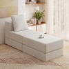 GYIIYUO 27" Single Modular Sectional Sofa Bed, 9-inch thick Memory Foam Floor Couch for Living Room Home Office, Apartment, Single - 2 of 4