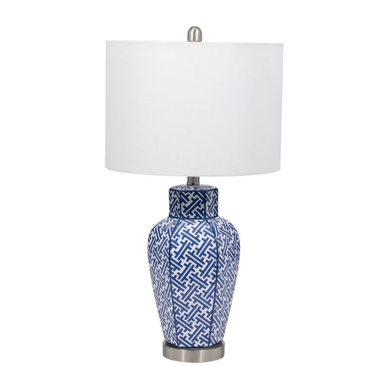 SAGEBROOK HOME 27&#34; Ceramic Jar Table Lamp Blue/White, 1 of 9