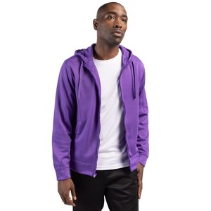 Clique Lift Eco Performance Full Zip Unisex Hoodie Sweatshirt - Royal Purple - M - 1 of 2