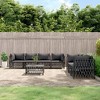 vidaXL Patio Furniture Set - 8 Piece Sectional Sofa with Cushions - Anthracite Steel Frame, Modular Outdoor Garden Lounge Set - 2 of 4