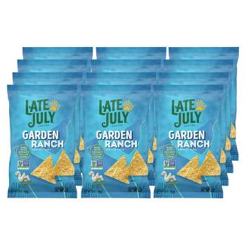 Late July Snacks Garden Ranch Tortilla Chips - Case of 12/7.8 oz