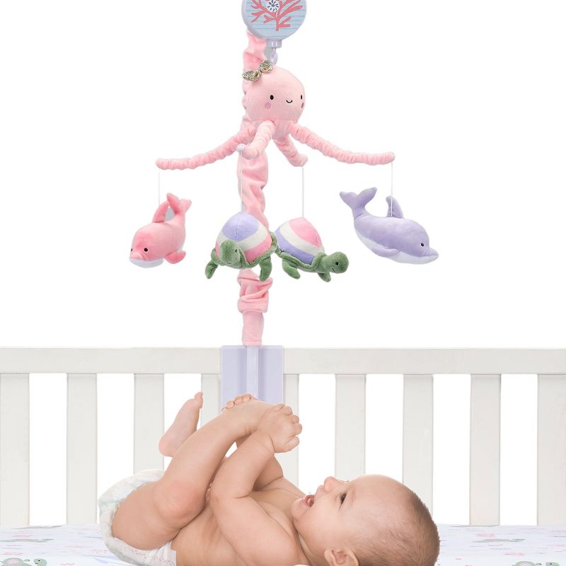 Lambs & Ivy Sea Dreams Dolphin/Turtle Musical Baby Crib Mobile Soother Toy, 2 of 9