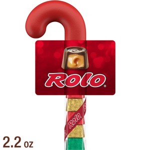 Rolo Chocolate Caramels Christmas Candy Filled Plastic Cane - 2.2oz - 1 of 4