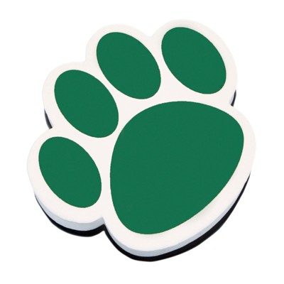 Ashley Productions Magnetic Whiteboard Eraser, Green Paw (Pack of 6)