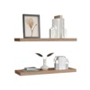 FONTOI 2PCS Wide Storage Shelf Wall Mounted, Floating Shelf for Living Room Bathroom, Wall Decor, Brown, 31.5"*1.5"*9.8" - 4 of 4