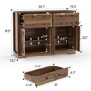 Farmhouse 55" Large Sideboard Buffet Cabinet with Storage, 4 Drawers & 4 Doors, Adjustable Shelves, for Living Room, Hallway, Dining Room - 2 of 4