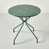 Slat Metal Round Outdoor Patio Bistro Table - Green - Hearth & Hand™ with Magnolia: Steel Frame, Rust-Resistant, 2-Seater - 4 of 4
