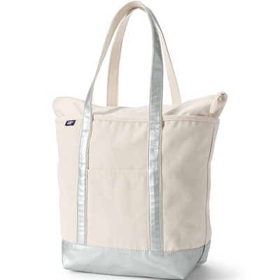 Lands' End Large Metallic 5 Pocket Zip Top Long Handle