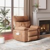 Manual Recliner Chair, 360° Swivel PU Leather Lounge Chair with Side Pocket for Living Room & Home Theater - 2 of 4